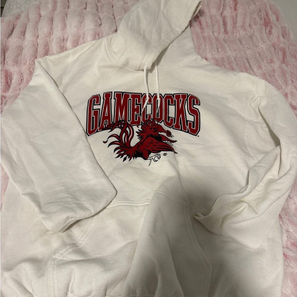 UOFSC Gamecocks logo white hoodie